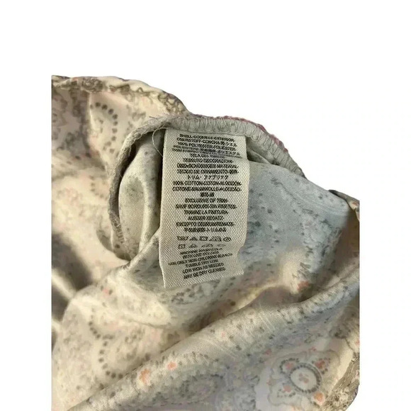 Free People Satin Paisley Button Up Blouse Denim Accents Size Small - Picture 9 of 11